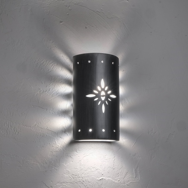 Luxury Lighting Asavva 13in. High Starburst Ceramic Outdoor Wall Light, Antique Pewter Finish 411-36 APew u/d-7-17 - main